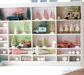 bringing home the christmas tree make a printer s tray diorama, christmas decorations, crafts, repurposing upcycling, seasonal holiday decor