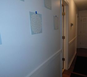 painting stencilling boring white hallway makeover, foyer, painting