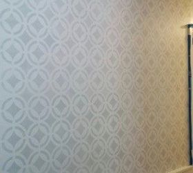 painting stencilling boring white hallway makeover, foyer, painting