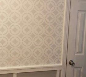 painting stencilling boring white hallway makeover, foyer, painting