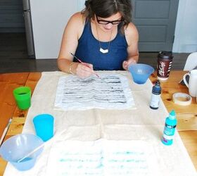 diy watercolor painted napkins, crafts