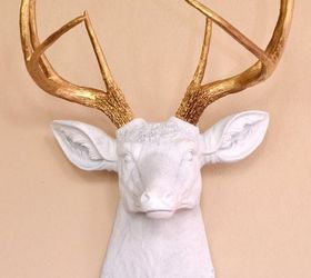 white gold faux taxidermy, crafts, wall decor