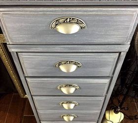 vintage lingerie chest turned gray, painted furniture