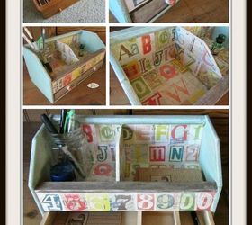 cd holder turned desk organizer, decoupage, organizing, painted furniture