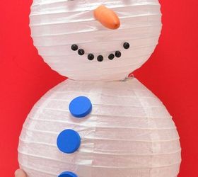 paper lantern snowman craft, crafts, how to, seasonal holiday decor