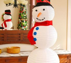 paper lantern snowman craft, crafts, how to, seasonal holiday decor
