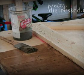 diy distressed sliding barn door, bathroom ideas, diy, doors, woodworking projects