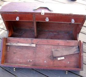 carpenters tool box flea market flip repurposed to table, chalk paint, painted furniture, repurposing upcycling