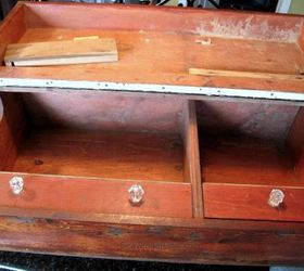 carpenters tool box flea market flip repurposed to table, chalk paint, painted furniture, repurposing upcycling