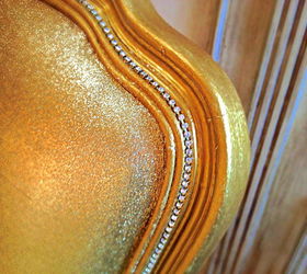 how to glitter upholstered furniture with our cracking or chipping, decoupage, how to, painted furniture, reupholster