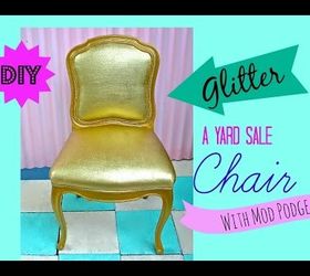 how to glitter upholstered furniture with our cracking or chipping, decoupage, how to, painted furniture, reupholster