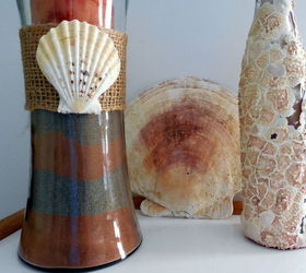 diy beach sand vases, crafts