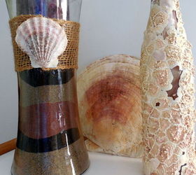 diy beach sand vases, crafts