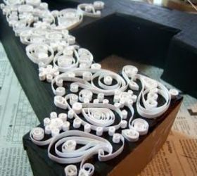 easy diy paisley quilled monogram cardboard box, crafts, home decor, how to, repurposing upcycling