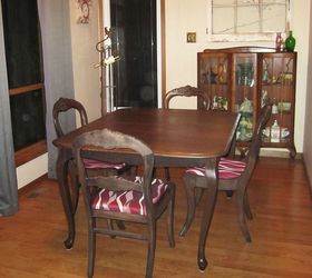 5 piece dining set upcycle, diy, painted furniture, reupholster, woodworking projects