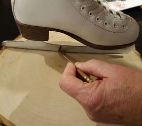 ice skate winter centerpiece, crafts, repurposing upcycling, seasonal holiday decor
