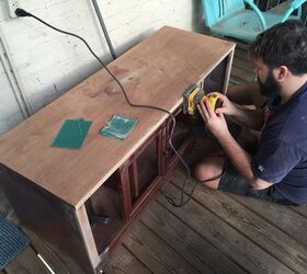 upcycled tv stand, painted furniture