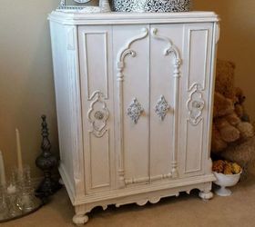 1930 s vintage radio cabinet redo painted, chalk paint, painted furniture
