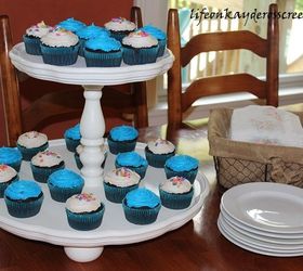 making a cupcake stand from an old table, painted furniture, repurposing upcycling