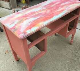 if rainbow brite had a desk painted, painted furniture