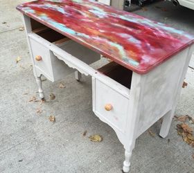 if rainbow brite had a desk painted, painted furniture