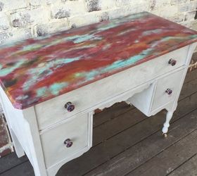 if rainbow brite had a desk painted, painted furniture
