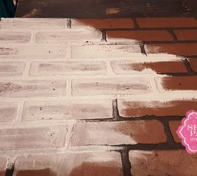 faux bricks update kitchen in under hour cheap, kitchen design, painting, shabby chic