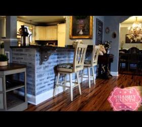 faux bricks update kitchen in under hour cheap, kitchen design, painting, shabby chic