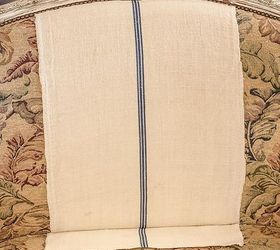 easy upholstery a french settee and grain sack scraps, chalk paint, painted furniture, reupholster