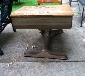 old school desk makeover, painted furniture