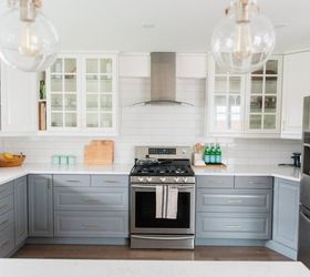a gray and white ikea kitchen makeover, home improvement, kitchen design, painting