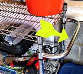 garage paint storage, cleaning tips, garages, shelving ideas, storage ideas, Handle makes cart easy to move around the garage