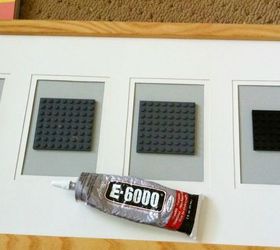 lego display, crafts, home decor, Glue flat pieces of Lego to scrapbook paper backing