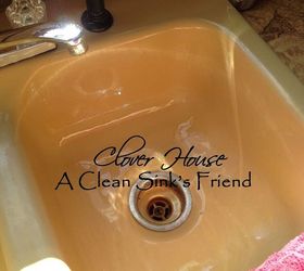 a clean sink s friend, cleaning tips, This is what the sink looked like after I rinsed all the scratches and stains down the drain Tah Dah