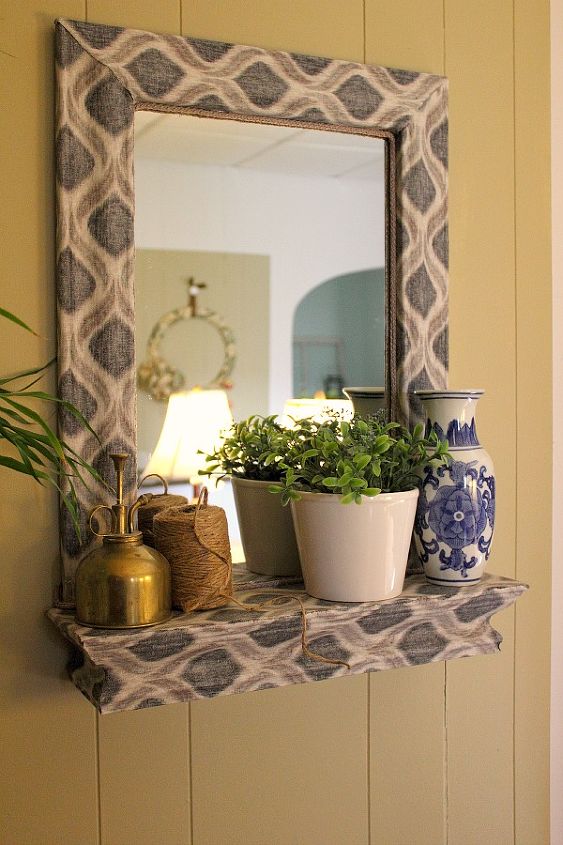 A Fabric and Mod Podge covered Mirror | Hometalk
