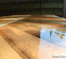 pallet wood coffee table check out beachbumlivin facebook to win, chalk paint, diy, how to, painted furniture, pallet, repurposing upcycling, woodworking projects, Epoxy Resin Smooth as glass