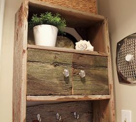 barnwood bathroom cabinet, bathroom ideas, diy, kitchen cabinets, repurposing upcycling, storage ideas, Barnwood wonderfulness