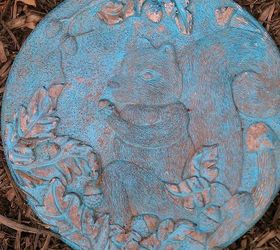 garden stepping stones, crafts, flowers, gardening, outdoor living, painting, This is the before pic of the squirrel stone He wasn t in too bad of shape