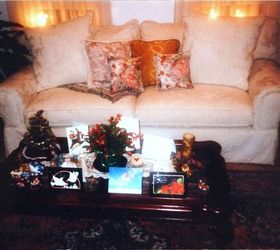 updated sofa with pillows, home decor, living room ideas, painted furniture, I was 16 when she purchased the sofa I can still remember the day she picked it out from JC Penney s If you knew my mom you knew how much she loved her sofa My siblings and I rarely sat on it It was more of a show piece and my dad jokingly referred to it as the Cadillac