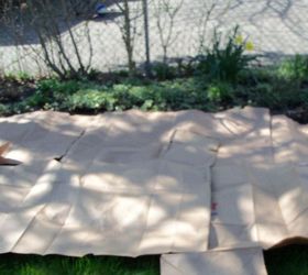 transforming my backyard into a secret garden, flowers, gardening, landscape, outdoor living, perennial, After running out of newpaper and boxes had brilliant idea to use paper lawn refuse bags to complete the rest of the yard Still ended up with blisters and sore hands from cutting 55 bags