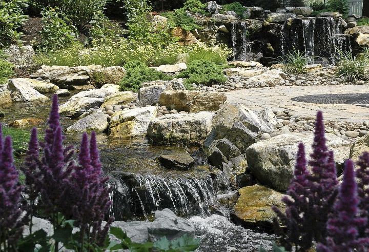 fun beautiful and safe for kids think pondless waterfall and stream flowers gardening landscape