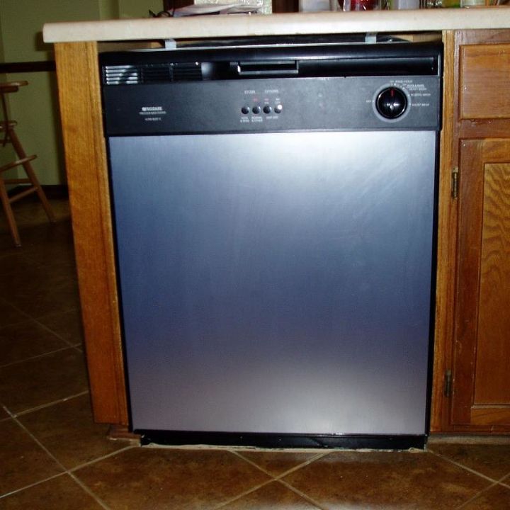 Updating a 15 Year Old Dishwasher W/Stainless Steel Look Hometalk Updating a 15 Year Old Dishwasher W/Stainless Steel Look Hometalk
