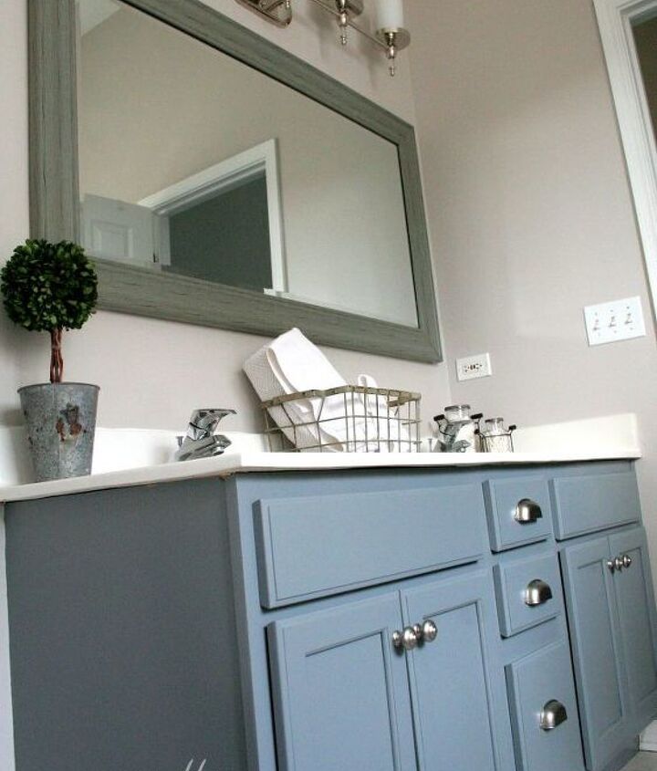 Bathroom Oak Vanity Makeover With Latex Paint Hometalk