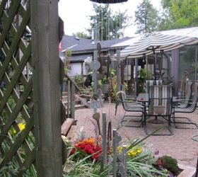 old keys and wind chimes, crafts, gardening, The wind chime hanging near the courtyard