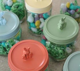 easter bunny jars, crafts, easter decorations, seasonal holiday decor