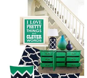 fun accent wall and decorating ideas, foyer, home decor, paint colors, painting, wall decor, navy and emerald accents