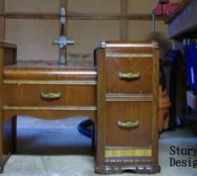 a makeover for a waterfall style vanity, painted furniture