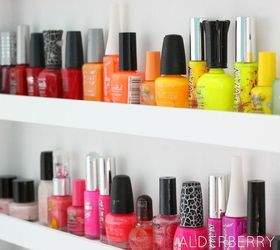 diy nail polish shelf, cleaning tips, shelving ideas