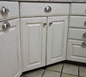 kitchen makeover, home decor, kitchen backsplash, kitchen design, The first thing I did was paint and distress the cabinets They are quality cabinets so I didn t see the need to replace them I did however purchase new hardware