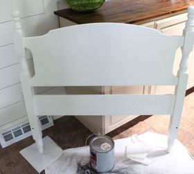 painted headboard sign with planters, container gardening, diy, gardening, outdoor furniture, repurposing upcycling
